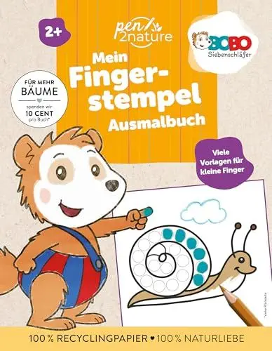 Produktbild: Bobo Siebenschläfer Mein Fingerstempel-Ausmalbuch: Kreative Beschäftigung: Stempeln und Malen für Kinder ab 2 Jahren