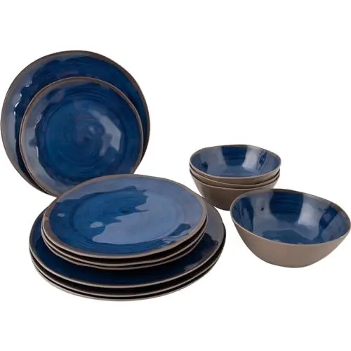 Produktbild: Bo-Camp Melamin Geschirr Set Halo Camping Essgeschirr Reise Picknick Teller blau