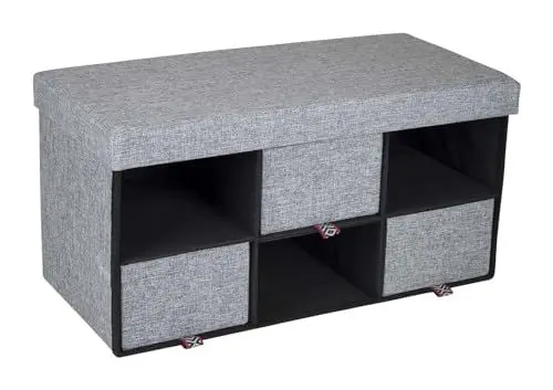 Produktbild: Bo-Camp Urban Outdoor Ottomane Sitzhocker Sitzbank Sitzwürfel Camping Schrank Truhe Faltbar Grau Barnet