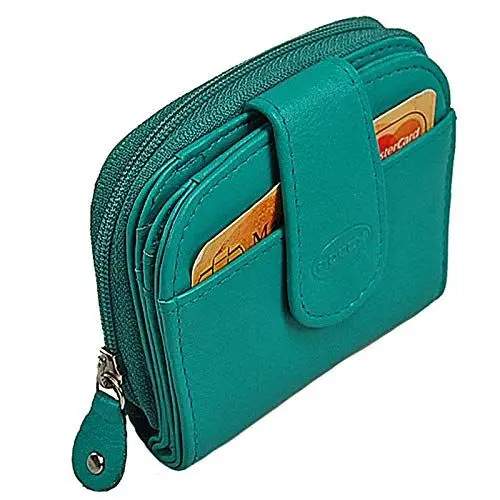 Produktbild: BOCCX Damen Geldbörse Leder RFID Blocker Geldbeutel Portmonee Damenbörse 70031 GoBago (Türkis)