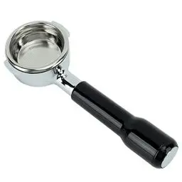 Produktbild: 58mm Bodenloser Siebträger, Kaffee-Siebträger E61 Einlagiger Filterhalter aus Edelstahl Bodenloser Hand-Siebträger mit Filterkorb Espresso Bodenloser Kaffee Siebträger für Heimkaffee(C2 Schwarz)