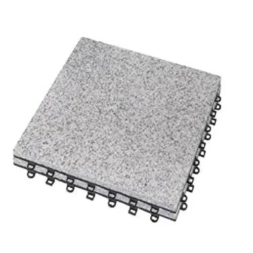 Produktbild: BodenMax Balkonfliesen Klicksystem Wetterfest Steinfliesen Aussen Balkon Boden Terrassenfliesen Klickfliesen Balkon Platten Gartenplatten klicksystem | Naturstein GRANIT | Klassik | 2 Stück 30x30 cm