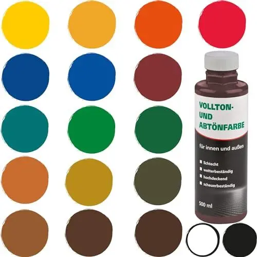 Produktbild: Bodenmeister Abtönfarbe Vollton-Farbe 500 ml, Mischfarbe für Wandfarbe innen und außen, 16 dunkel-braun schokobraun 906