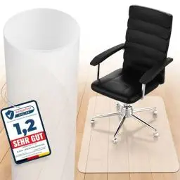 Produktbild: Bodenschutzmatte | Bürostuhl Unterlage in milchweiß | rutschfest und Kratzfest | Made in Germany (90x120cm)