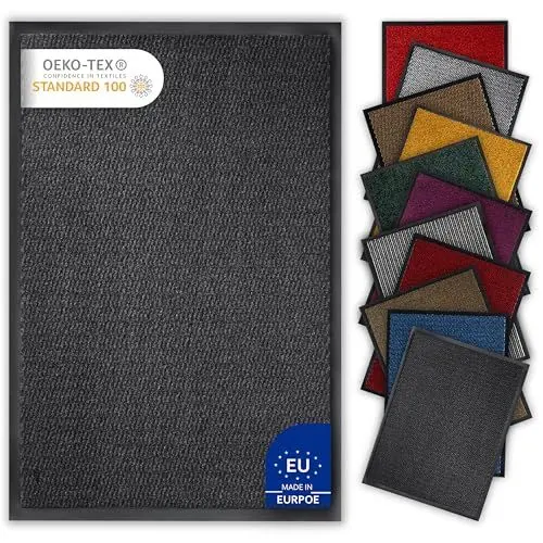 Produktbild: Bodenständig® Saubere Schuhe Dank saugstarkem Stoff (robust) perfekte Größe Anthrazit in 40x60cm - Fußmatte innen, Fussmatte innen - Schmutzfangmatte für innen Türmatte