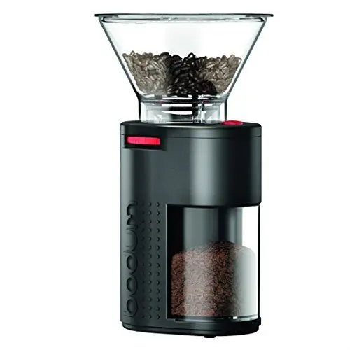 Produktbild: Bodum 11750-01EURO BISTRO Elektrische Kaffeemühle mit Keramikmahlwerk, Edelstahl, Schwarz