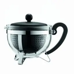 Produktbild: Bodum 1975-01-2 Chambord Teekanne, 1 L mit farbigem Plastikdeckel, Griff und Filter, schwarz
