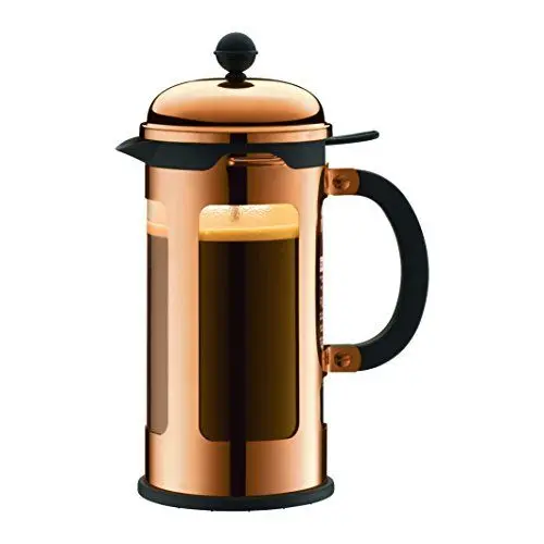 Produktbild: Bodum CHAMBORD Kaffeebereiter (French Press System, Auslaufschutz, Edelstahlrahmen, 1,0 liters) kupfer, Copper