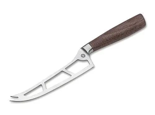 Produktbild: BÖKER SOLINGEN® Core Profi Käsemesser mit Holz-Griff - Premium Edelstahl Cheese Knife rostfrei - hochwertiges Weich-Käse-Messer - handgefertigter Käse-Schneidermit Gabel-Spitzen in Geschenk-Box