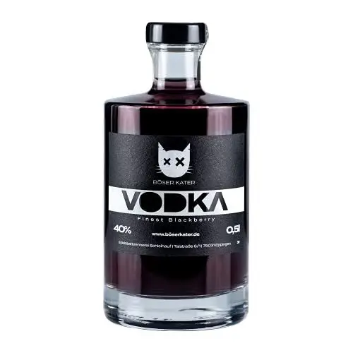 Produktbild: BÖSER KATER Blackberry Vodka | Fruchtiger Beeren-Geschmack | Perfekt für spannende Cocktails | Handgemacht in Deutschland | Die perfekte Geschenkidee | 0,5l 40% Vol