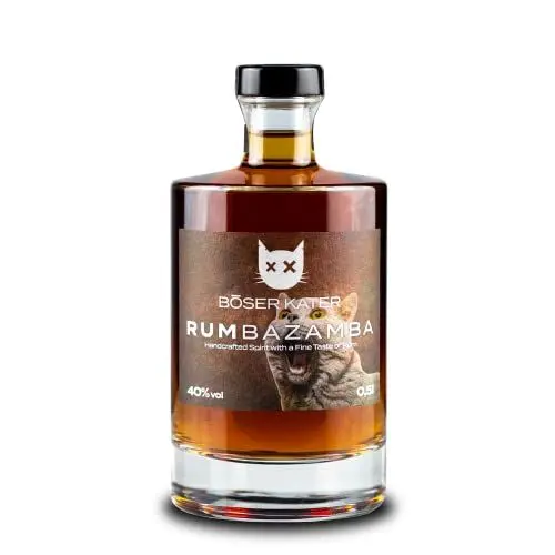 Produktbild: Böser Kater RUMbazamba Classic Dark Spiced, Feine Geschmacks-Noten von Rum, Wild & Verführerisch, Die perfekte Geschenkidee, Handgemacht mit kleiner Auflage, 0,5l 40% Vol