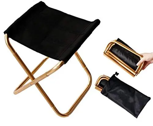 Produktbild: Mini Campinghocker Outdoor Tragbarer Klappstuhl Klappbarer Hocker mit Tasche, Aluminium, Kompakt, Ultraleichter mit Einer Tragetasche für Garten, Strand, Angeln, Wandern, Picknick, Reisen