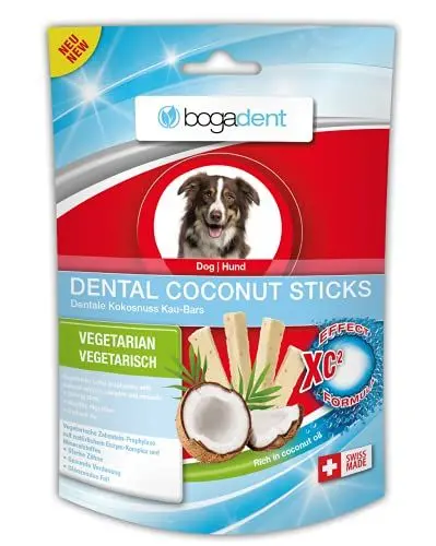 Produktbild: bogar, Bogadent Dental Coconut, Dental Sticks Hund, Hundesnacks mit Kokosnuss, Beugt Plaque und Zahnstein vor, Zahnpflege für Hunde, Stärkt das Fell, Hundezubehör, 50 g