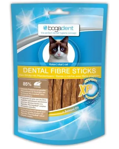Produktbild: bogar, Bogadent Dental Sticks für Katzen, Katzen-Zahnpflege, Katzensnacks zur Förderung des Kauens und der Verdauung, Kaustangen Katze, Mit Fisch, Fleisch, Früchten und Mineralstoffen, 50 g