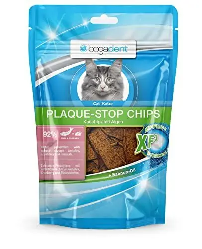 Produktbild: bogar, Bogadent Dental Sticks für Katzen, Zahnstocher Katzen-Zahnpflege, Katzensnacks zur Zahnsteinvorbeugung, Chips für Katzen, Mit Fisch, Fleisch, Früchten und Mineralien, Katzenzubehör, 50 g