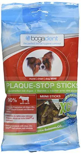 Produktbild: bogar, Bogadent Plaque-Stop Sticks, Zahnpflege für Hunde, Hundezubehör für kleine Hunde, Dental Sticks Hund, Hundesnack mit Algen, Fisch, Fleisch, Früchten und Mineralien, 100 g