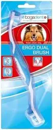 Produktbild: Bogadent Bogar UBO0711 Ergo Dual Brush, Hundezahnbürste mit 2 Bürstenköpfen, Hundezubehör zur Zahnpflege, Zahnhygiene für Ihren Hund, Zahnsteinentferner Hund, 1 Packung, Blau/Weiß