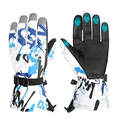 Produktbild: Boglia Ski Handschuhe Schnee für Männer und Frauen, wasserdichte Snowboard, Isolierte Touchscreen Schneemobil Handschuhe für kaltes Wetter, Winddichte warme Ski Handschuhe mit Tasche