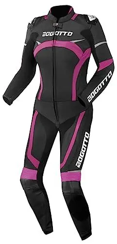 Produktbild: Bogotto Misano 2-Teiler Damen Motorrad Lederkombi, schwarz/fuchsia, 40