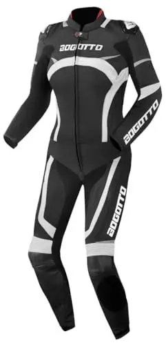 Produktbild: Bogotto Misano 2-Teiler Damen Motorrad Lederkombi, schwarz/weiß, 42
