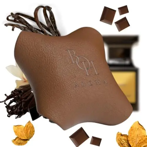 Produktbild: BOH-Aroma VANILLA TOBACCO Auto Parfüm I Autoduft I Auto Lufterfrischer I Autoduft mit eigenem parfum | Echtleder | Lang anhaltende Autozubehör Innenraum | Car Perfume | 10 ml Duftöl