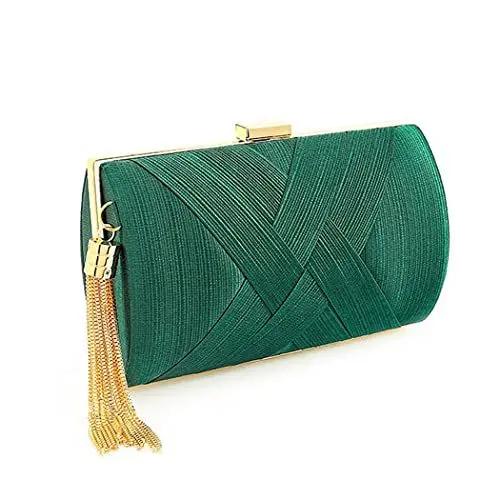Produktbild: Bohend Mode Unterarmtasche Quasten Handtasche Täglicher Gebrauch von Hochzeitsclubs Clutches für Damen（Grün）