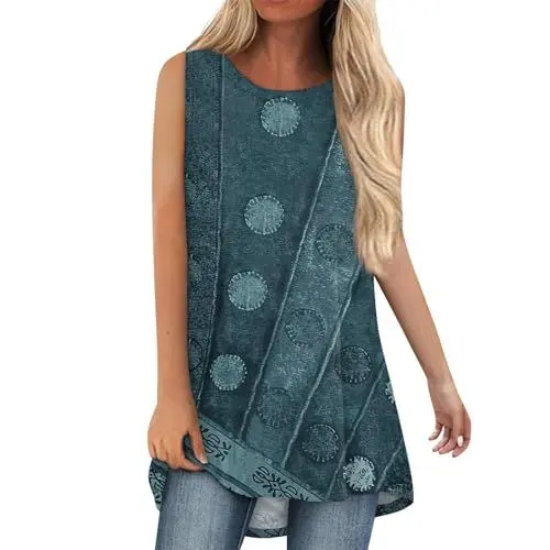 Produktbild: Boho Bluse Damen Tank Top Damen Fransenweste Hippie Off Shoulder Oberteil Damen St Patricks Day Shirt Seamless Top mit Cups Top Gestreift Damen Boho Kleidung Damen Bluse Blau 3XL