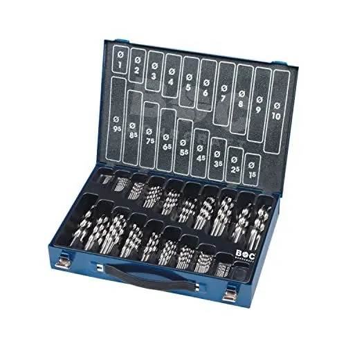 Produktbild: Bohrcraft Spiralbohrerset HSS-G DIN 338 geschliffen Typ N in BC-Metallkoffer, 170-teilig, 1-10 x 0,5 mm steigend, MG 170, 1 Stück, 11201410170