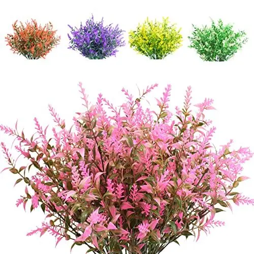Produktbild: Boic 10 Bündel Künstliche Blumen, Kunstblumen Für Außen Lavendel Künstliche Pflanzen Kunstblumen Wie Echt Geeignet Für Zuhause, Büro, Bauernhaus, Bad, Küche, Garten -Rosenrot