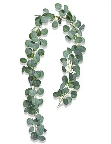 Produktbild: Boic Künstliche Girlanden Eukalyptus 2M, Eukalyptus Girlande Künstlich Pflanze, Eukalyptus Blätter Deko Girlande Hochzeit Eukalyptus Kranz Kunstpflanze Urlaub Hochzeit Home Dekoration Zubehör