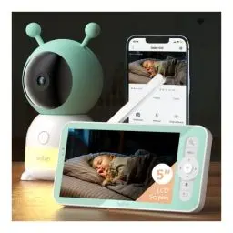 Produktbild: BOIFUN Babyphone mit Kamera 2K/3MP, Intelligentes Nachtlicht, 360 Gard WLAN Video Babyfon mit App, 4×Zoom, Bewegungsverfolgung, IR Nachtsicht, Weinen/Bewegungs/Geräuscherkennung, Temperaturerkennung