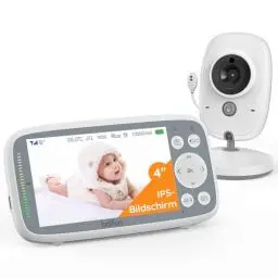 Produktbild: BOIFUN Babyphone mit Kamera, VOX Nachtsicht Babyfon, Temperaturüberwachung, Gegensprechfunktion Video Überwachung mit 4 Zoll Digital IPS Bildschirm Wireless, Two-Way Audio, Wiegenlieder