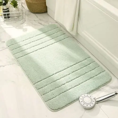 Produktbild: Boikey Badezimmerteppich Weicher rutschfest Waschbarer Badvorleger,Flauschige Hochflor Badezimmermatten waschbarer Duschvorleger für Badematte,Maschinen- oder handwaschbar