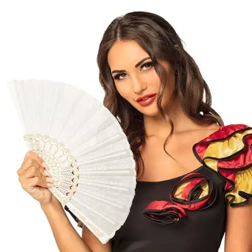 Produktbild: Boland - Ventaglio di tessuto Granada, lungo circa 25 cm, anni '20, Il grande Gatsby, spagnolo, barocco, costume, accessorio, festa a tema, carnevale