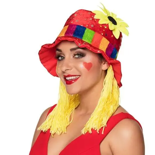 Produktbild: Boland 01213 - Hut Clara mit Sonnenblume und Glitzer-Pailletten, Karneval, Halloween, Fasching, Mottoparty