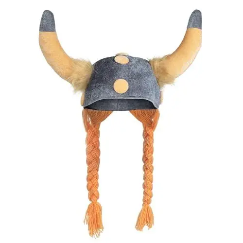 Produktbild: Boland 01296 - Gallierhelm, Stoffhut, Wickinger, Krieger, weiche Zöpfe, Römer, Karneval, Halloween, fasching, Mottoparty, Verkleidung, Theater, Kopfbedeckung