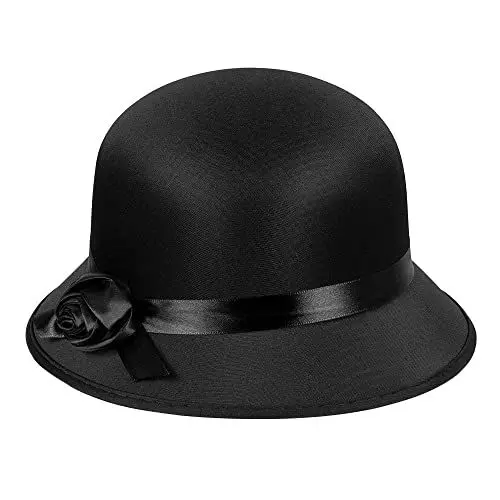 Produktbild: Boland 04309 - Hut Charleston, schwarz, Lady, 20er Jahre, Damenhut, Ascot, Adel, Gatsby, Karneval, Halloween, Fasching, Mottoparty