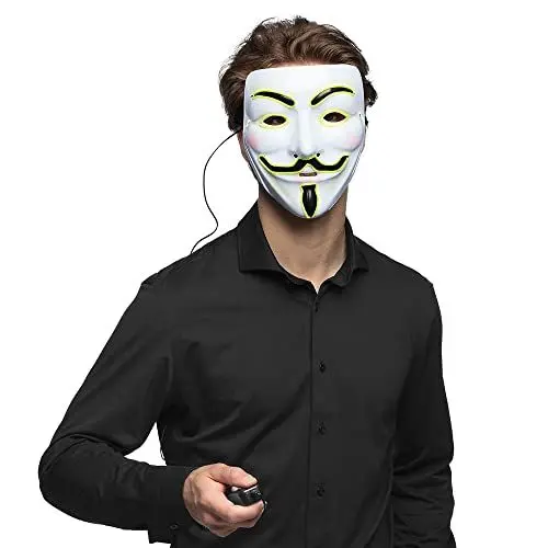 Produktbild: Boland 10460 - LED Maske für Kostüm, mit Beleuchtung, Gesichtsmaske, Faschingskostüm für Halloween, Zubehör für Halloween Kostüm