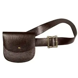 Produktbild: Boland 36012 - Gürteltasche mit Gürtel, braun-gold, Tasche 18 x 18 cm, Gürtel 110 x 5 cm, in der Weite verstellbar, Pirat, Cowboy, Steampunk, Kostüm, Karneval, Mottoparty