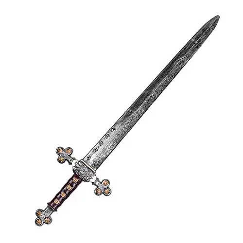 Produktbild: Boland 44049 - Ritterschwert, Länge 72,5 cm, Spielzeug-Waffe, Attrappe, Kunststoff, Degen, Stichwaffe, Schwarz, Ritter, Karneval, Fasching, Fastnacht, Halloween, Mottoparty