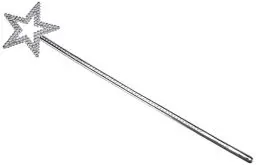 Produktbild: Boland 44071 - Prinzessin-Stab, Silber, Länge 35 cm, mit Sternspitze und Glitzersteinen, Fee, Zauberstab, Elfe, Engel, Accessoire, Kostüm, Karneval, Mottoparty
