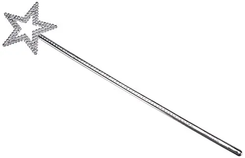 Produktbild: Boland 44071 - Prinzessin-Stab, Silber, Länge 35 cm, mit Sternspitze und Glitzersteinen, Fee, Zauberstab, Elfe, Engel, Accessoire, Kostüm, Karneval, Mottoparty