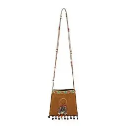 Produktbild: Boland 44144 - Handtasche Indianerin, Größe ca. 21 cm, Umhängetasche, Squaw, Braun, Karneval, Halloween, Mottoparty, Verkleidung