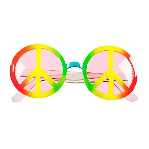 Produktbild: Boland 44520 - Partybrille Hippie aus Kunststoff, Spaßbrille ohne Sehstärke, Brille für Faschingskostüme, Kostüm Zubehör für Karneval und Mottoparty