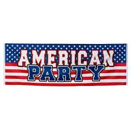 Produktbild: Boland 44953 - Banner USA, Größe 74 x 220 cm, Dekoration, Girlande, American Party, Stars and Stripes, Themenparty, Mottoparty