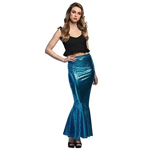 Produktbild: Boland 51032 - Meerjungfrau-Rock, Größe M, Rock mit Schuppenmotiv, Faschingskostüme Damen, Kostüm als Nixe für Karneval, Mottoparty und JGA, Mehrfarbig