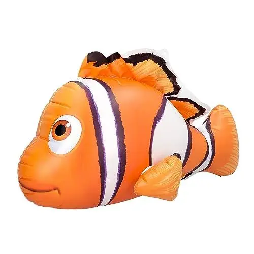 Produktbild: Boland 52176 - Aufblasbarer tropischer Fisch, 53 cm, Clownfisch, Wasserspielzeug, Dekoration, Party Deko für Pool, Sommerfest und Mottoparty