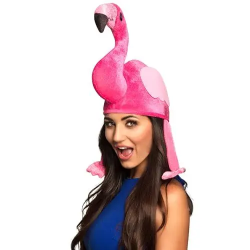 Produktbild: Boland 52271 - Tier Mütze, Flamingo, Rosa, Plüsch Hut, Fasching, Karneval, Mottoparty, Spaßmütze
