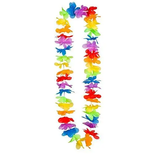 Produktbild: Boland 52415 – Hawaiikette Regenbogen, Halskette, Sommer, Strand, Blüten, Blumen, Meer, Urlaub, Accessoire, Verkleidung, Kostüm, Karneval, Mottoparty, Hula