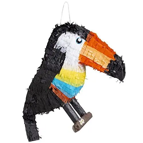 Produktbild: Boland 52590 - Pinata Tukan, Größe 53 x 38 cm, Karton, Schlag-Pinata, Geburtstag, Mottoparty, Feier, Kindergeburtstag, Deko, Süßigkeiten, Geschenke